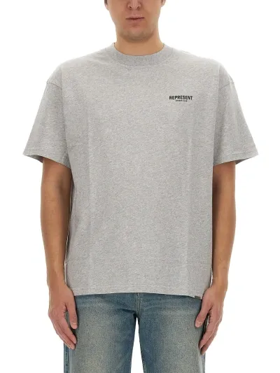 Represent T-shirt With Logo In Grey