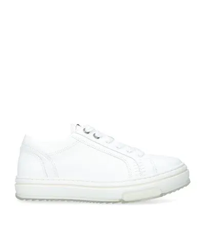 Represent Tumbled Leather Htn Sneakers In White