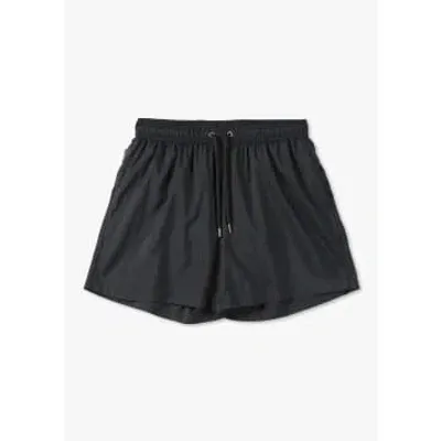 Resort Co Mens Classic Swim Shorts In Black In Black Fabric