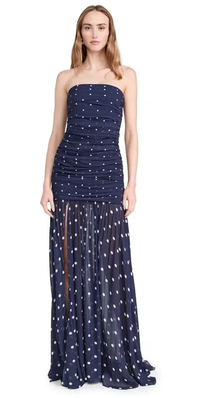 Retroféte Annalise Dress Navy Polka Dots