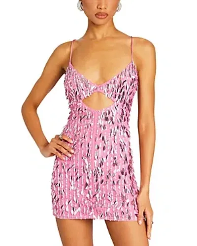 Retroféte Annistyn Cutout Sequins Mini Dress In Fondant Pink