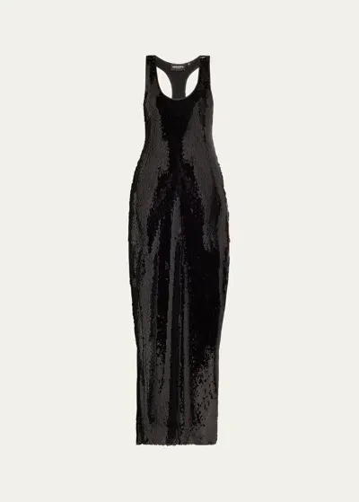 Retroféte Bella Sequined Maxi Dress In Black