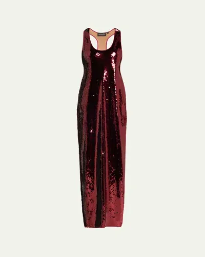 Retroféte Bella Sequined Maxi Dress In Port