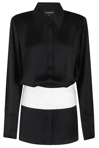 Retroféte Lilliane Shirt Dress In Whtb White Black