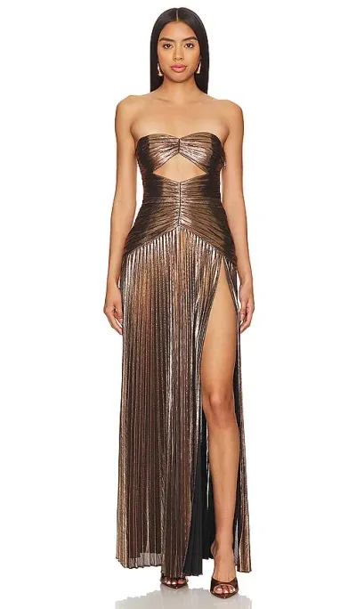 Retroféte Mallory Dress In Metallic Bronze