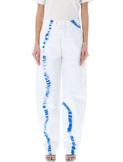 Rev Phoenix Tie-dye Tapered Jeans In White