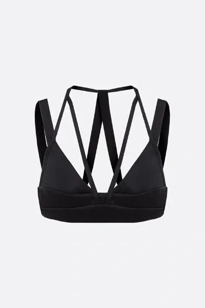 Rev Strap-detail Sleeveless Cropped Top In Black