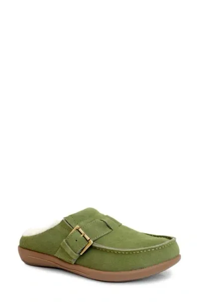 Revitalign Siesta Faux Fur Lined Clog In Olive