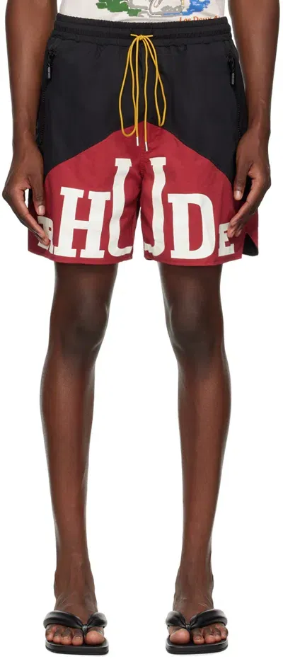 Rhude Black & Red Yachting Shorts