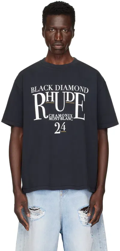 Rhude Black Diamond Logo-print Cotton-jersey T-shirt