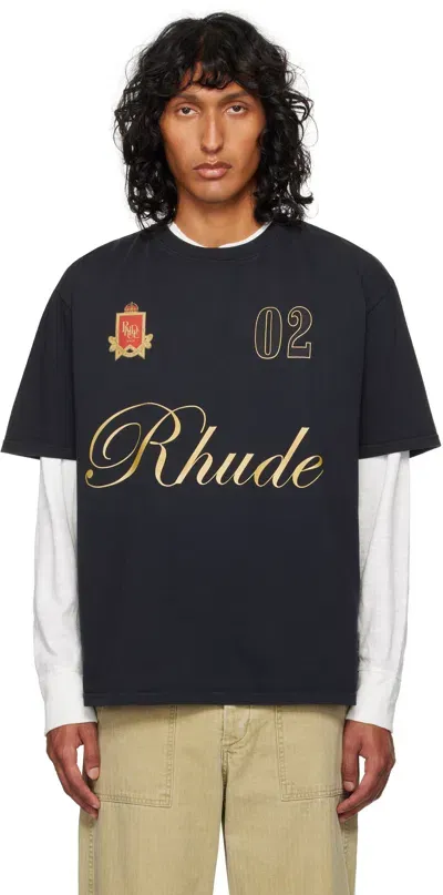 Rhude Black '' Script T-shirt In Vtg Black