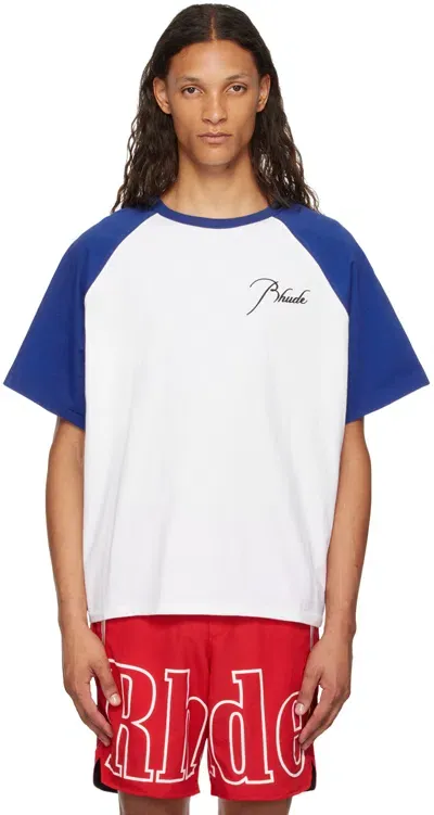 Rhude Logo-embroidered T-shirt In White