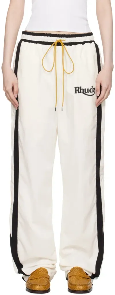 Rhude Off-white & Black Ski Track Pants In 0128 White/black