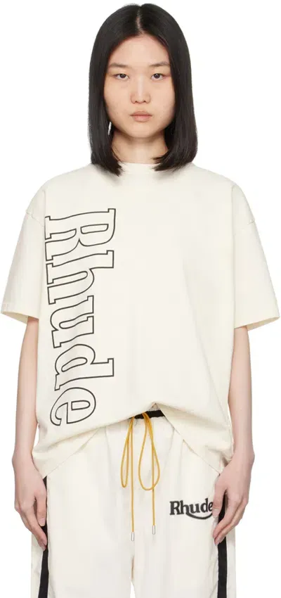 Rhude Off-white Side Logo T-shirt In 0241 Vtg White