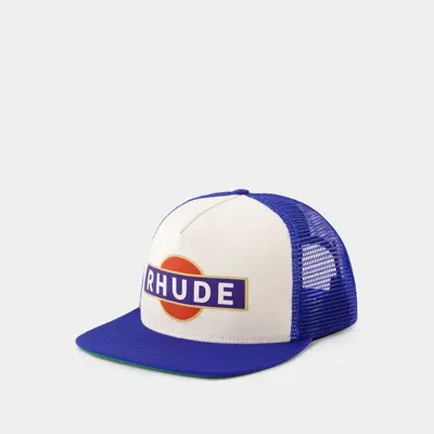 Rhude Racer Trucker Cap In Blue