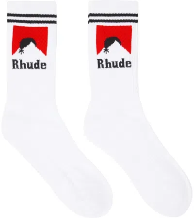 Rhude White Moonlight Socks