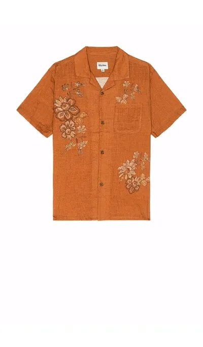 Rhythm Botanica Short Sleeve Shirt In Rust