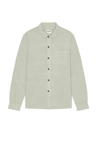 Rhythm Corduroy Long Sleeve Shirt In Mint