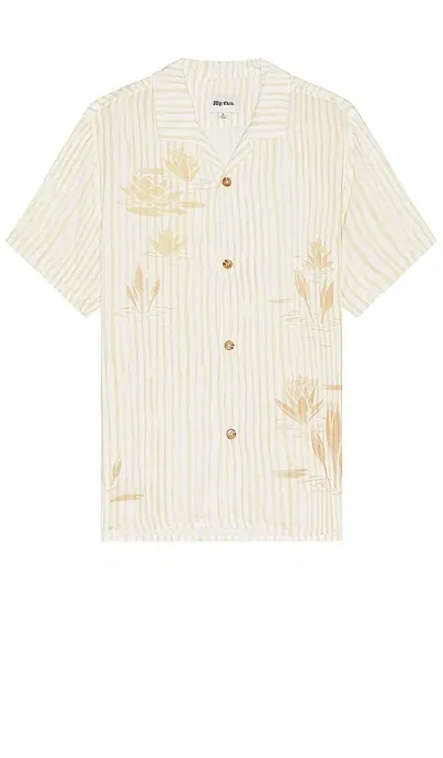 Rhythm Lil Stripe Cuban Short Sleeve Shirt In Camel