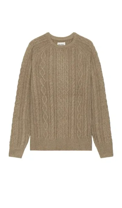 Rhythm Mohair Fisherman's Knit Sweater In Brown