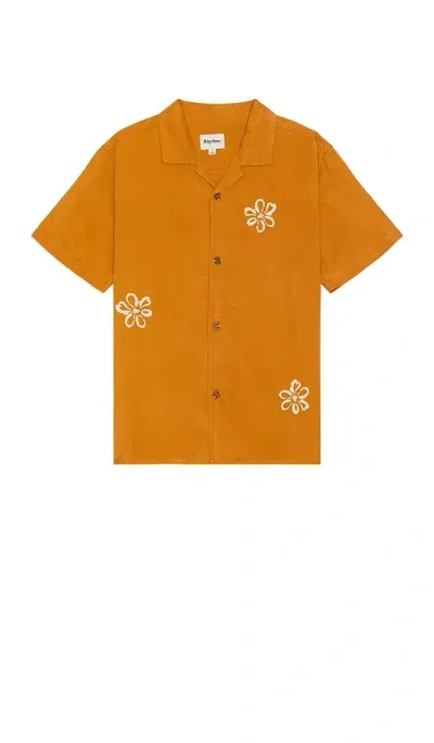 Rhythm Orchid Short Sleeve Shirt In Burnt Orange