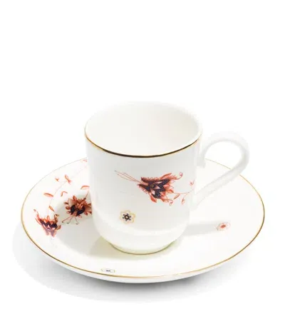 Richard Brendon X V & A Dragon Flower Espresso Cup And Saucer Set In Neutral