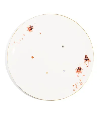 Richard Brendon X V & A Dragon Flower Set Of 2 Coupe Dinner Plates In White