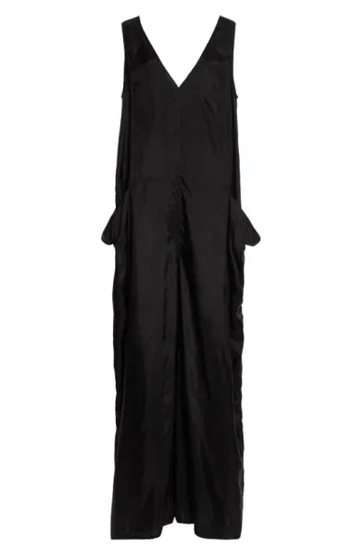 Rick Owens Athena One-shoulder Wide Leg Jumpsuit In Black