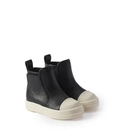 Rick Owens Baby Beatle Leather Sneakers In Black