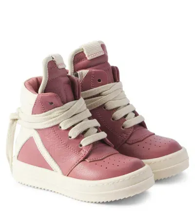 Rick Owens Baby Geo Leather High-top Sneakers In Multi