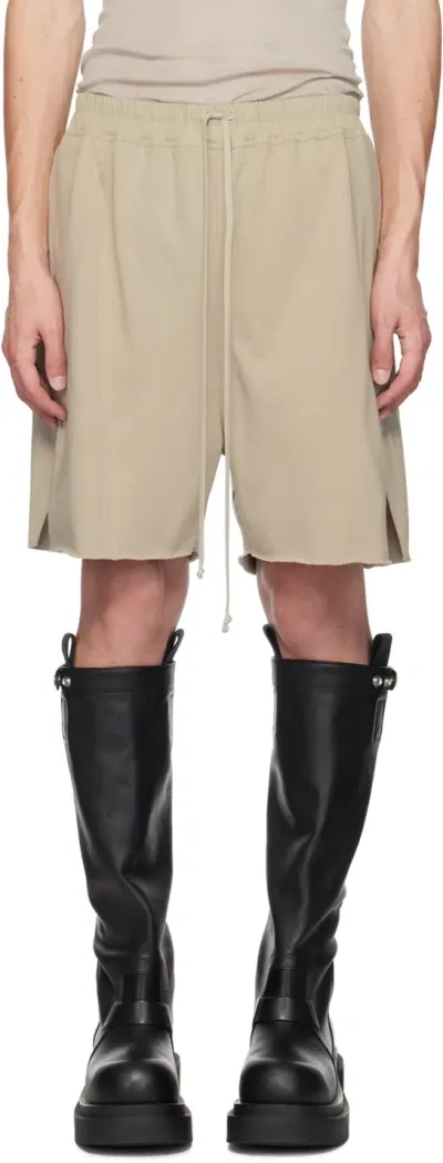 Rick Owens Beige Porterville Boxer Shorts In 08 Pearl