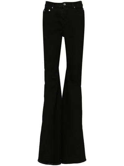 Rick Owens Bias Bootcut Flared Denim Jeans In Black