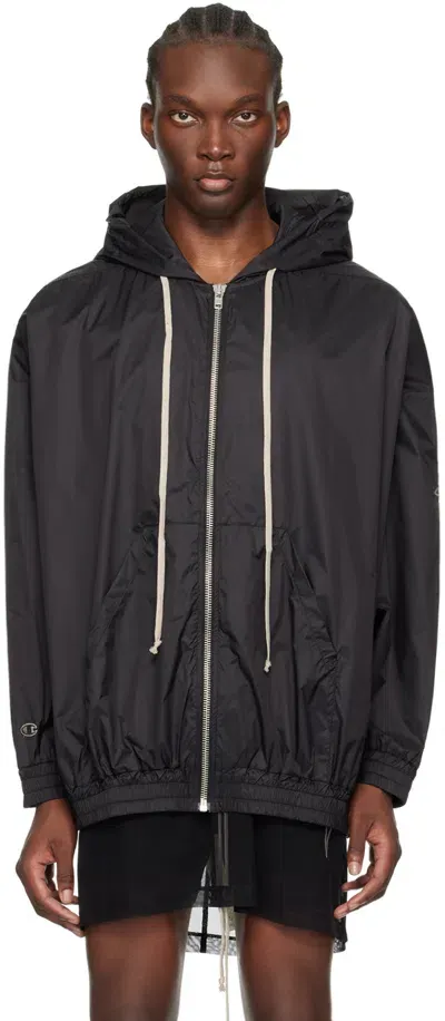 Rick Owens Black Champion Edition Jumbo Jason's Hoodie In 09 Black