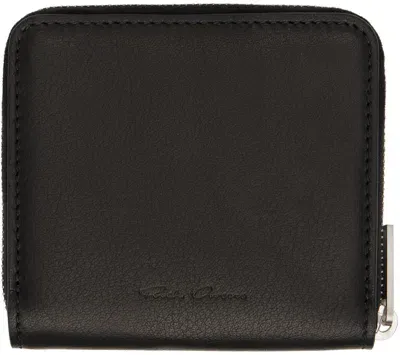 Rick Owens Black Lido Zipped Wallet In 09 Black