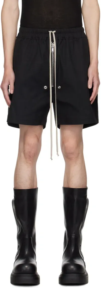 Rick Owens Black Porterville Bela Boxers Shorts In 09 Black