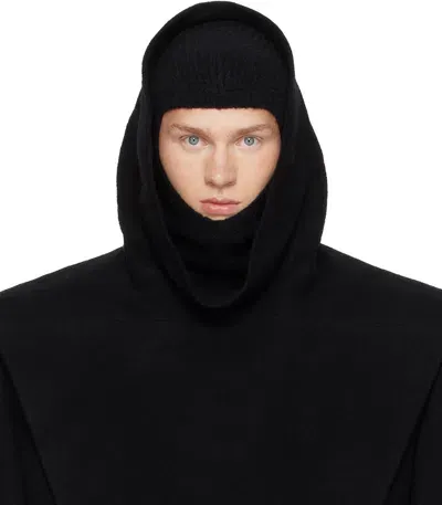 Rick Owens Black Porterville Cowl Hoodie In 09 Black