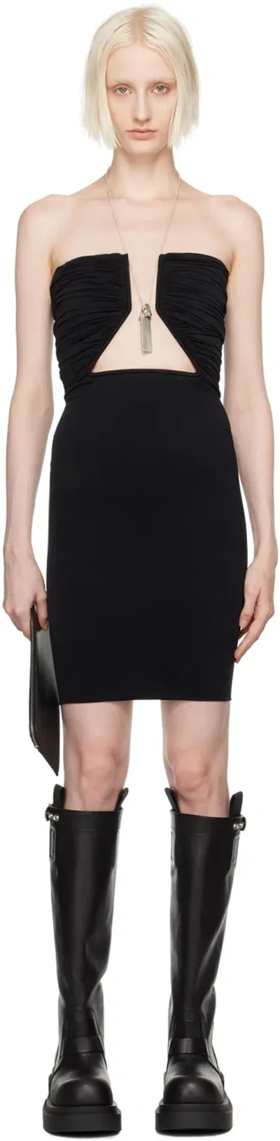 Rick Owens Black Porterville Prong Minidress In 09 Black