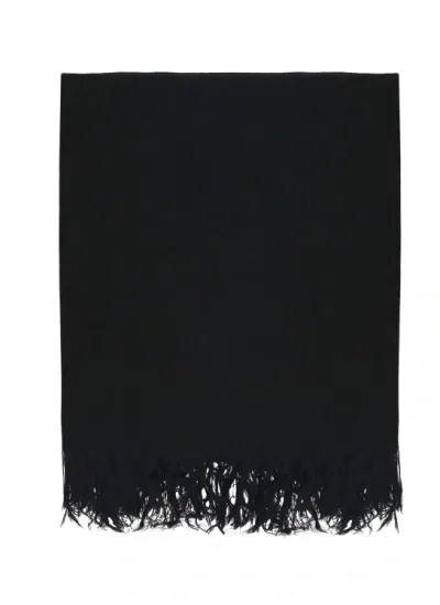 Rick Owens Black Virgin Wool Knitted Blanket