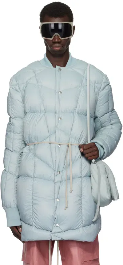 Rick Owens Blue Porterville Flight Liner Down Coat In 36 Pale Blue