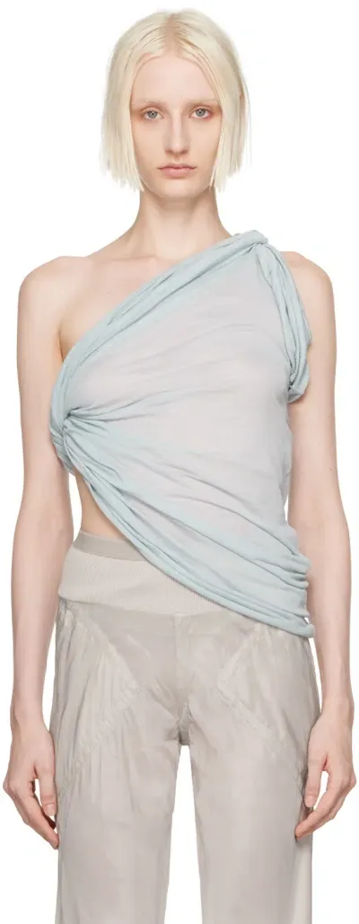 Rick Owens Blue Porterville Unstable Tank Top In 36 Pale Blue