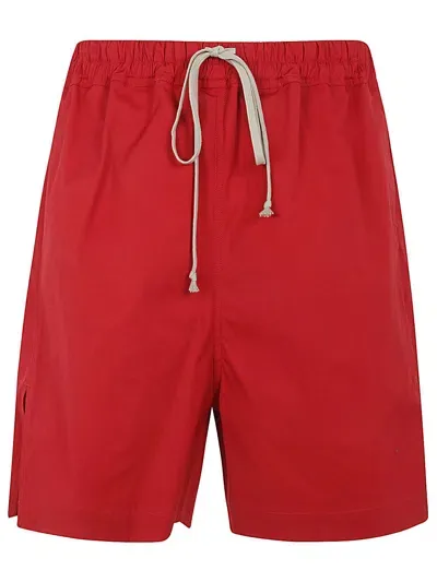 Rick Owens Boxers Poplin Shorts In Red