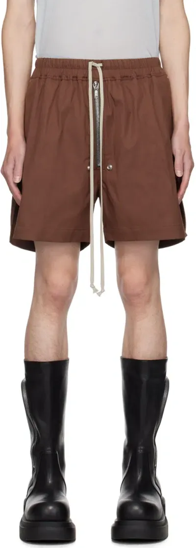 Rick Owens Brown Porterville Bela Boxers Shorts In Neutrals