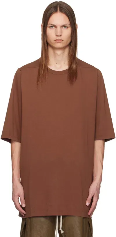 Rick Owens Brown Porterville Classic Jumbo T-shirt In 93 Throat