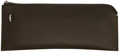 Rick Owens Brown Porterville Invite Envelope Wallet In 35 Bean