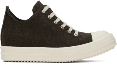 Rick Owens Brown Porterville Low Sneaks Sneakers In 411 Brown/milk/milk