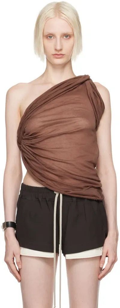 Rick Owens Brown Porterville Unstable Tank Top In 93 Throat