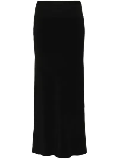 Rick Owens Calf Bias Midi Skirt In 09 Black