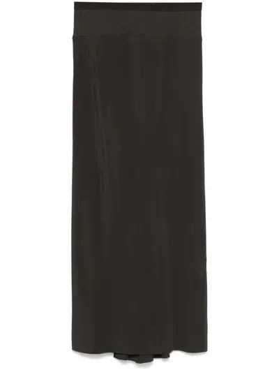 Rick Owens Calf Bias Midi Skirt In Dark Dust