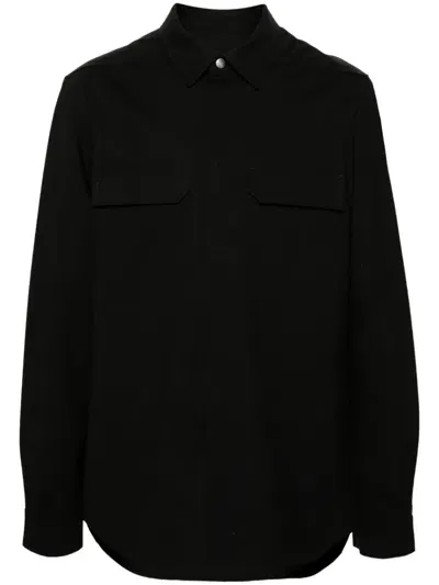 Rick Owens Concealed Press-stud Shirt In Black