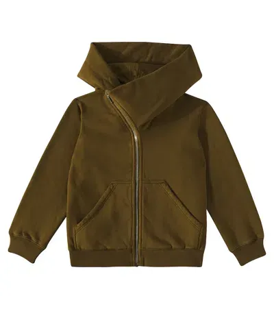 Rick Owens Kids' Cotton Hoodie In Green